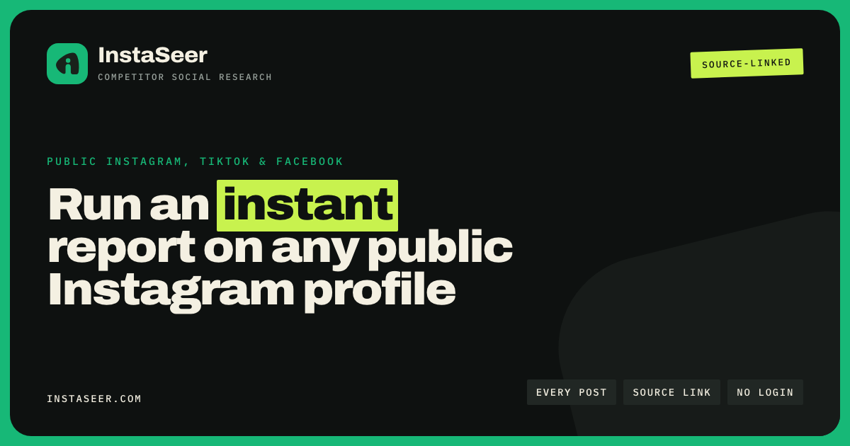 I built my dream Instagram competitor research report tool